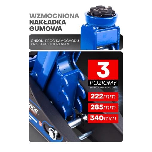 PODNOŚNIK SAMOCHODOWY LEWAREK ŻABA 2,5T BLOKADA
