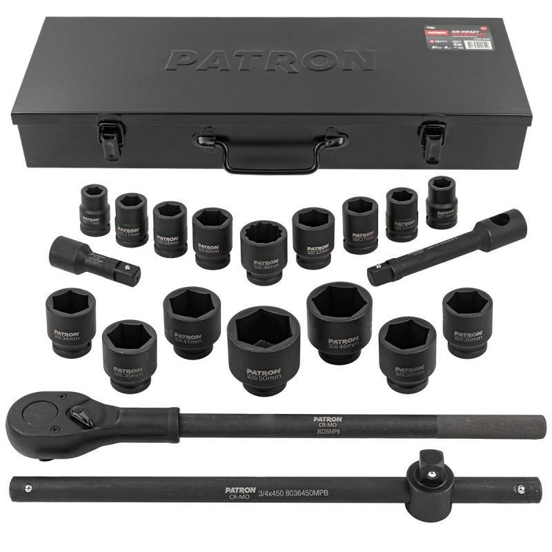 Zestaw narzędzi udarowych 3/4" 21el. (6-kątnych) (17-50mm)