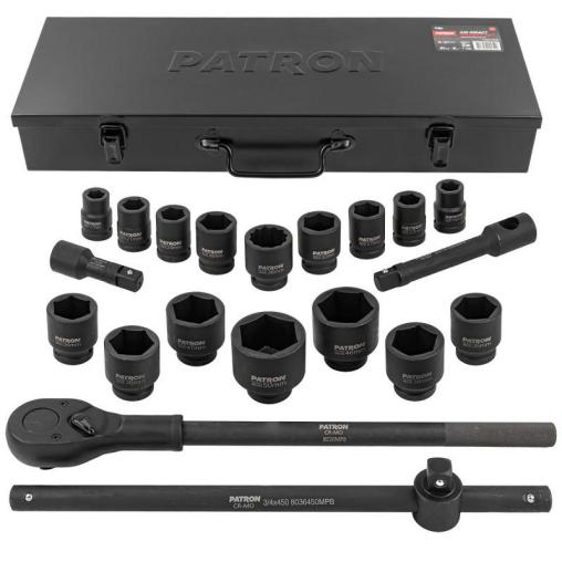 Zestaw narzędzi udarowych 3/4" 21el. (6-kątnych) (17-50mm)