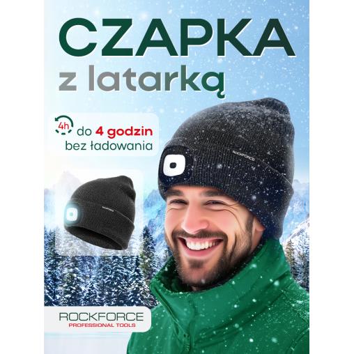 Czapka zimowa z latarką LED USB