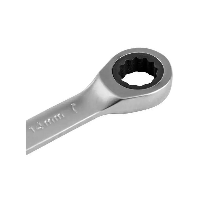 Zestaw kluczy płasko-oczkowych z grzechotką 7el. (8-19mm) w klipsie